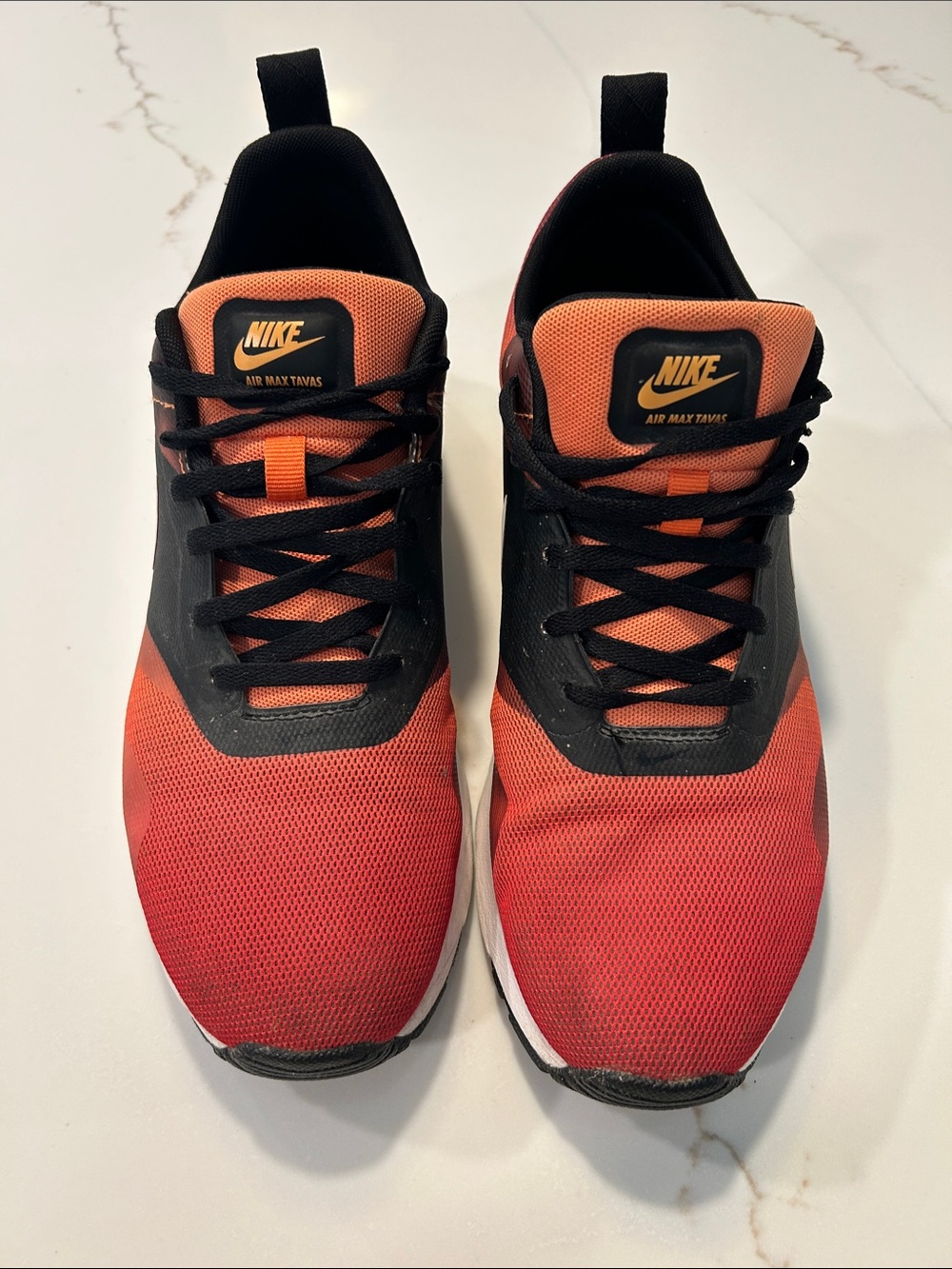Nike Air Max Tavas Men's Orange-Red Mesh Sneakers 8.5